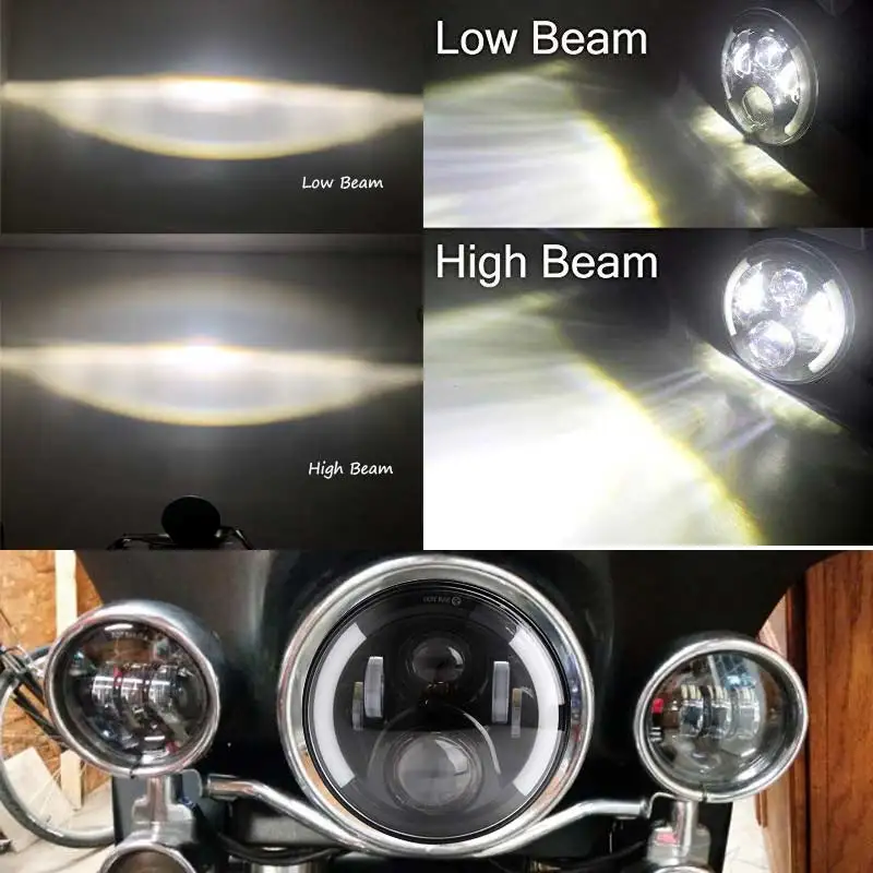 Универсальная 7-дюймовая светодиодная фара головного света для автомобилей и