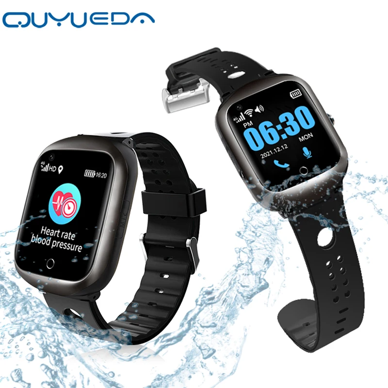 

4G Smart GPS Phone Watch Tracker With Blood Pressure Heart Rate IP67 Waterproof For Elderly SOS Geo-fence Two-Way Call Locator