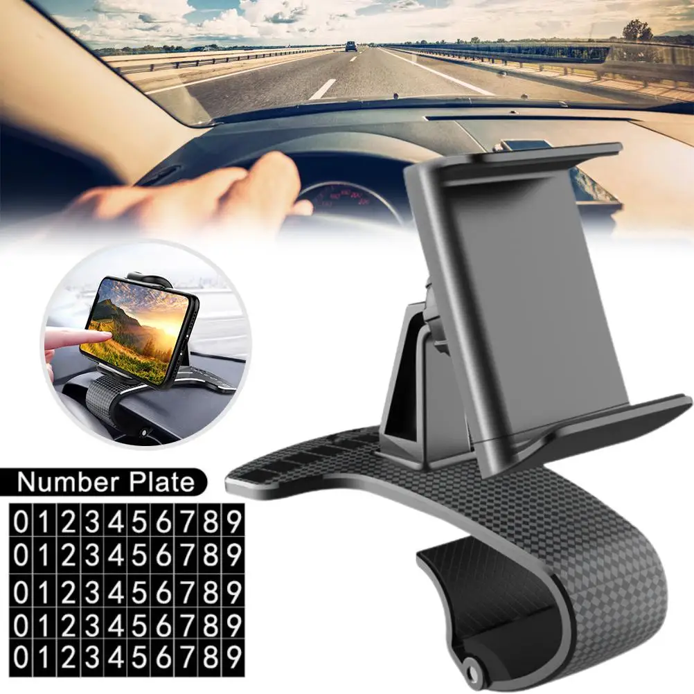 

Car Phone Holder HUD Mobile Clip Stand Lightweight Durable 360 Degrees Car Dashboard Clip HolderCar decoration accessories