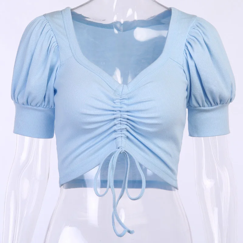 

2020 Summer drawstring vest women's cordless V-neck vest