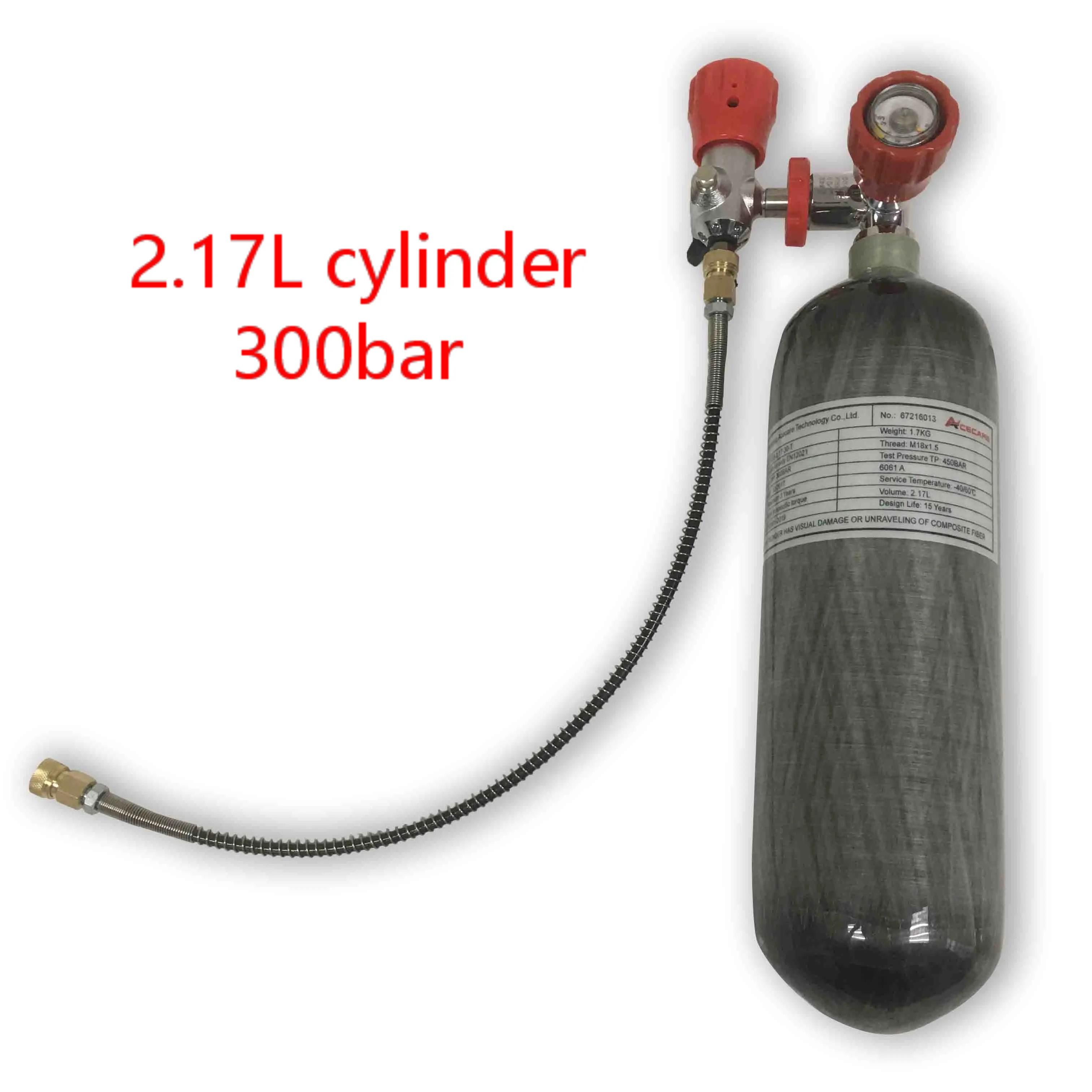 

Пневматическая винтовка Pcp AC1217101, цилиндр для подводного плавания, 2,17 л, 300 бар, карбоновое волокно, Пейнтбольный резервуар, пневматический п...