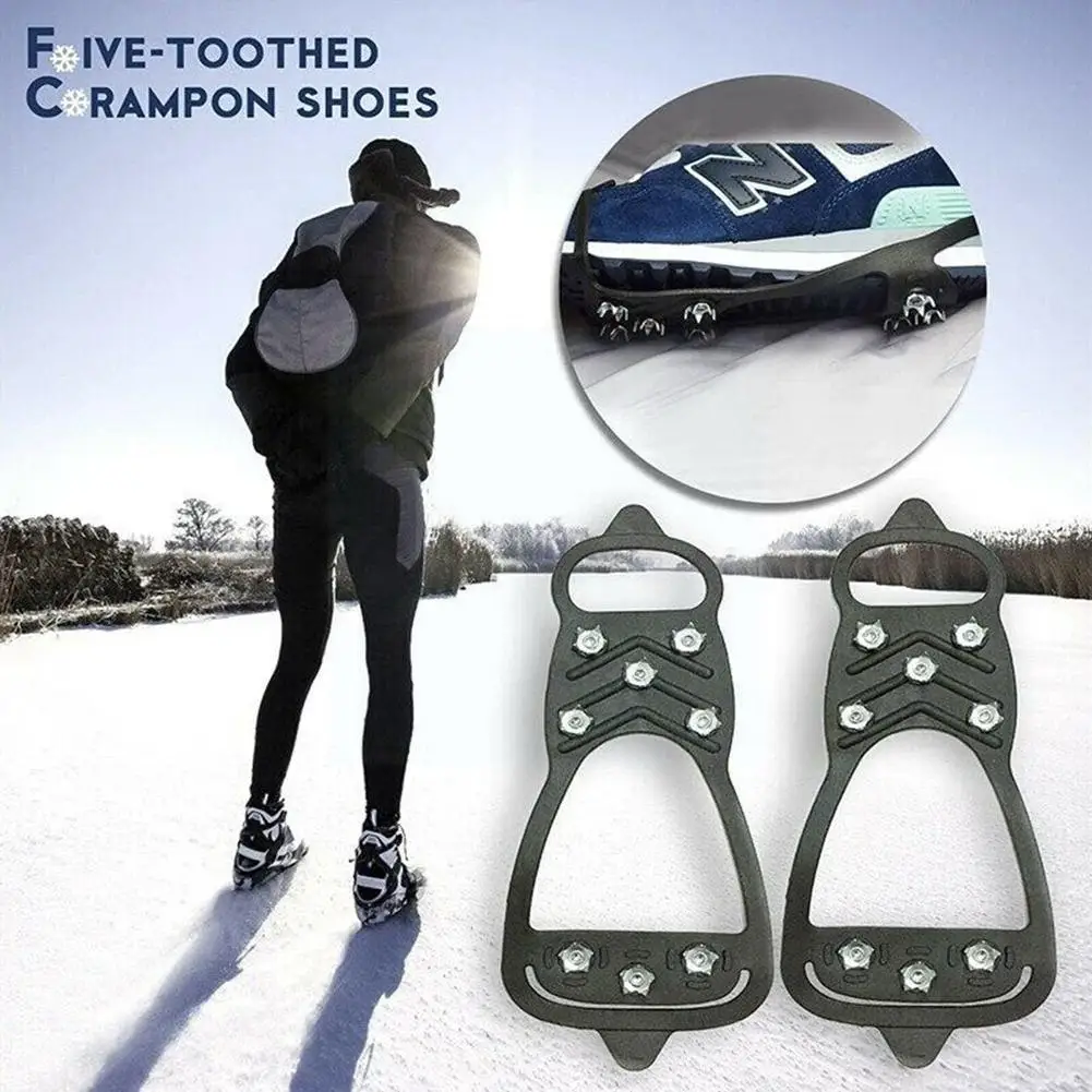 

Studs Anti-Skid Ice Gripper Spike Winter Climbing Anti-Slip Spikes Grips Cleats Shoes Crampon Snows Over Covers D2X6