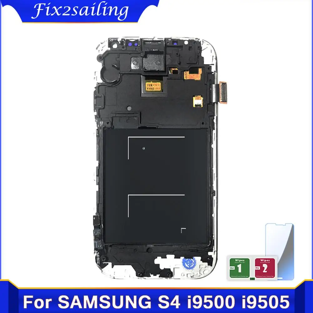 5 0 дюймов Super Amoled LCD с сенсорным экраном для Samsung Galaxy S4 i9500 ЖК дисплей рамкой Digitizer