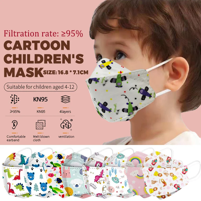 

Mascarillas KN95 Kids Mask 4 Layers Multicolour Face Mask KN95 For Girls Boys Respirator Protective Dustproof Mask Children