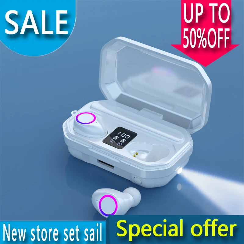 

Bluetooth 5.0 Earphones 2000-3500mAh Charging Box Wireless Headphone Stereo Sports Waterproof Earbuds Headsets With Microphone