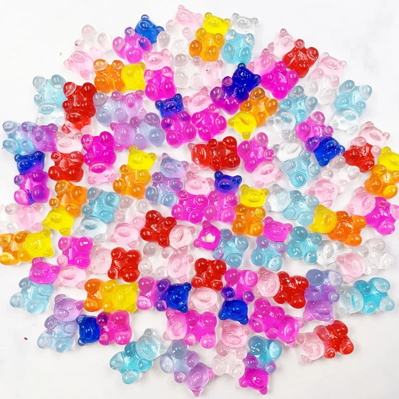 

50 штук, искусственный бриллиант из смолы кабошоны подвеска в виде медведя 21 мм * 11 мм, сделай сам, блестящие, Мармеладные Конфеты подвеска для...