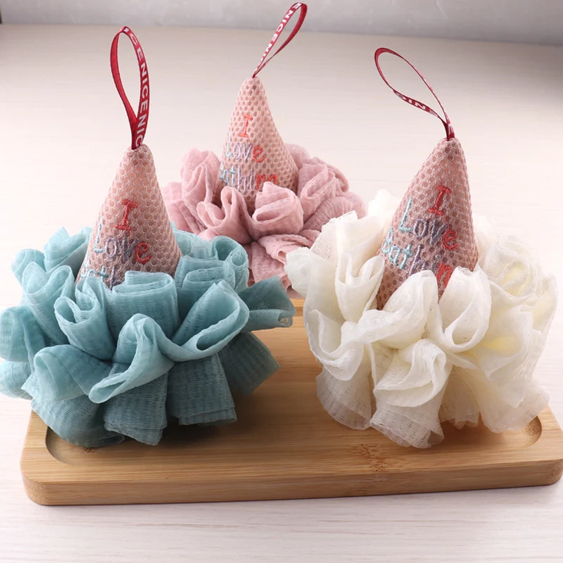 

1Pcs Ice Cream Shape Mesh Puff Soft Exfoliating Shower Sponge Scrubber Bath Ball