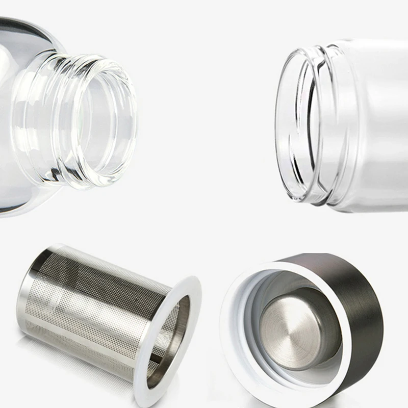 UPORS 550 мл термостойкая стеклянная Спортивная бутылка для воды с заваркой чая +