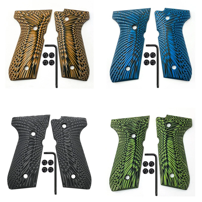 1 Pair G10 Material Sunburst Texture Grips Scales for Beretta 92 / 96 Full Size,Beretta 92 fs,M9,92a1,96a1,92 INOX Handle Patch
