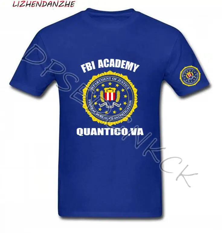 Мужская футболка с принтом ФБР Академия количеко ва полиция Соединенных Штатов