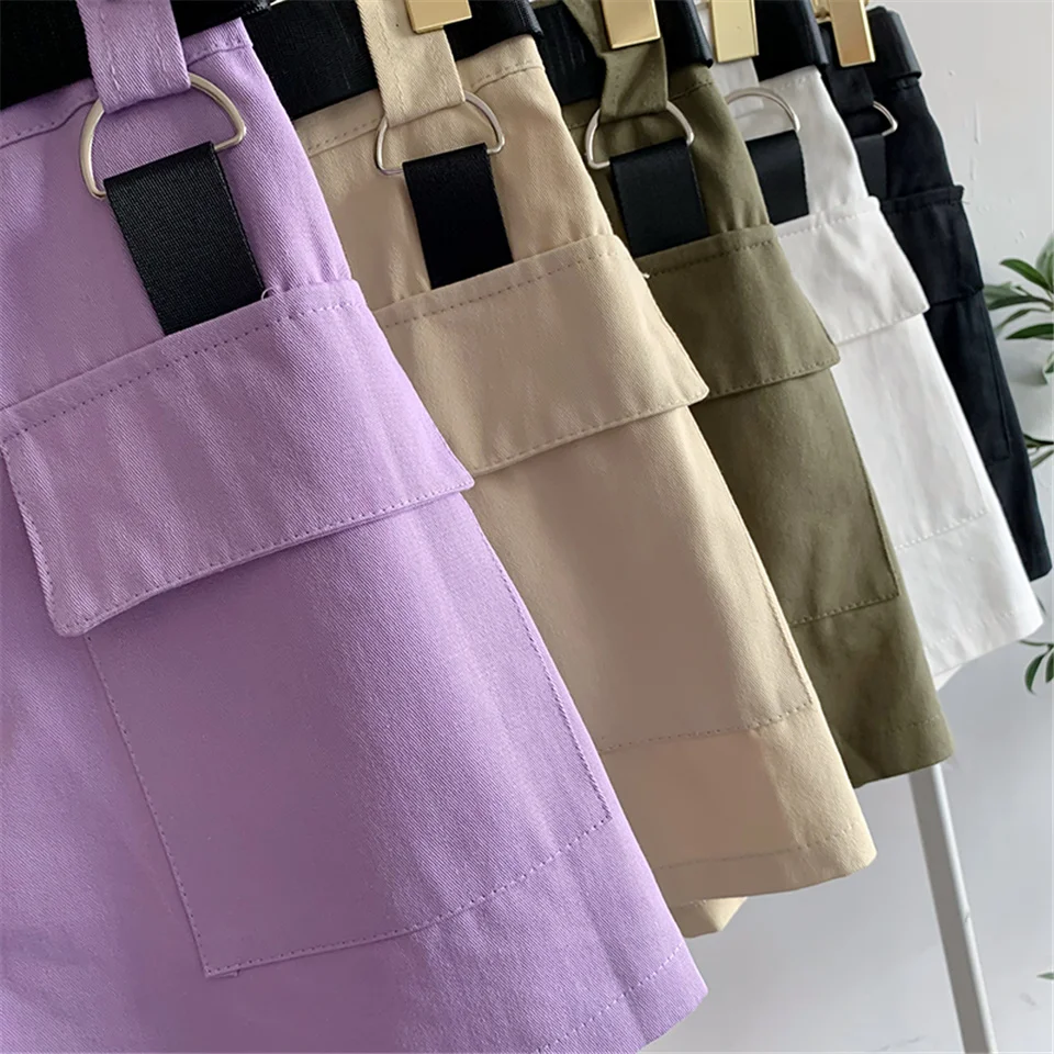 

Korea Tooling Elastic waist Women's Shorts Solid Color Casual Ladies High Waist Shorts Plus Size Loose Wide Leg Short Pants Lady