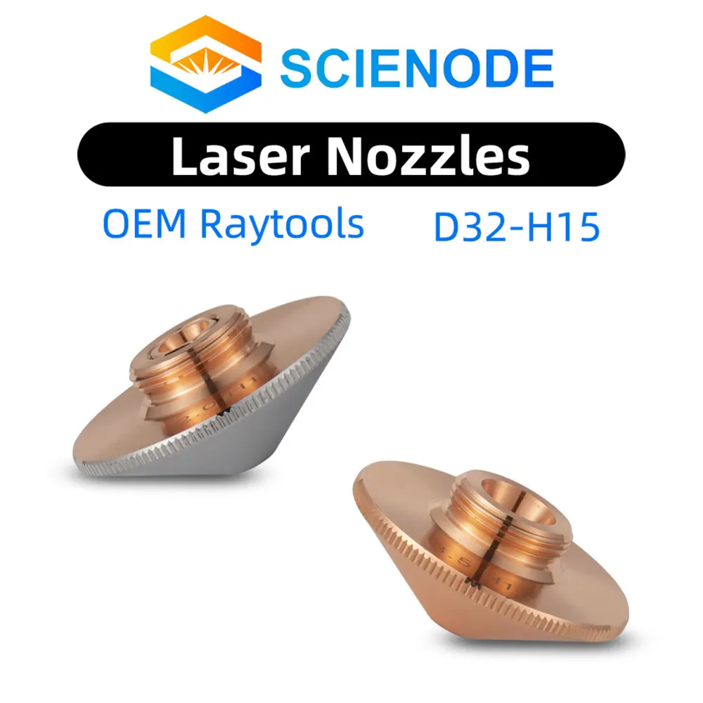 

Scienode Raytools Dia.32mm H15 Caliber 0.8-6.0 Single/Double Layers Welding Laser Nozzles for Fiber Laser Cutting CNC Machine