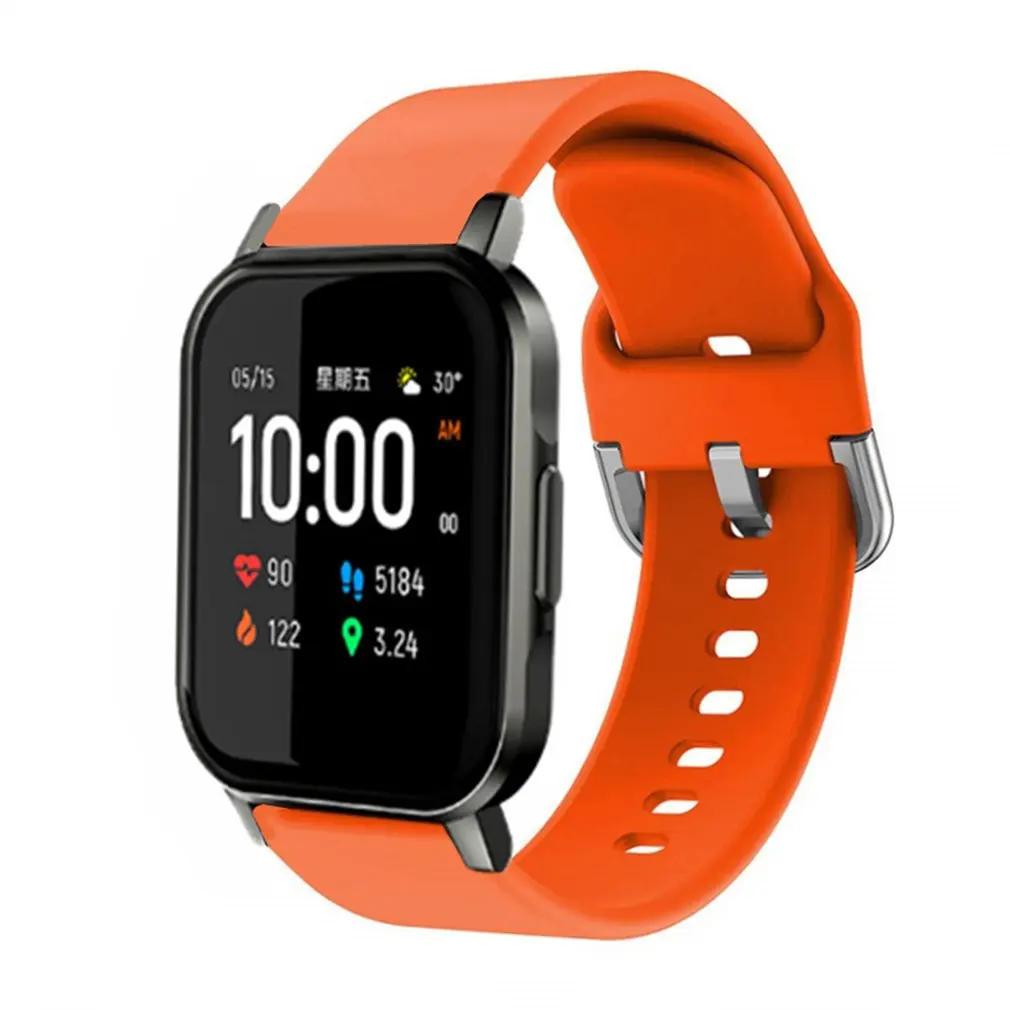 

Watch Replacement Strap For Haylou Watch LS02 Series 20mm Solid Color Vibrant Silicone Strap Fashion