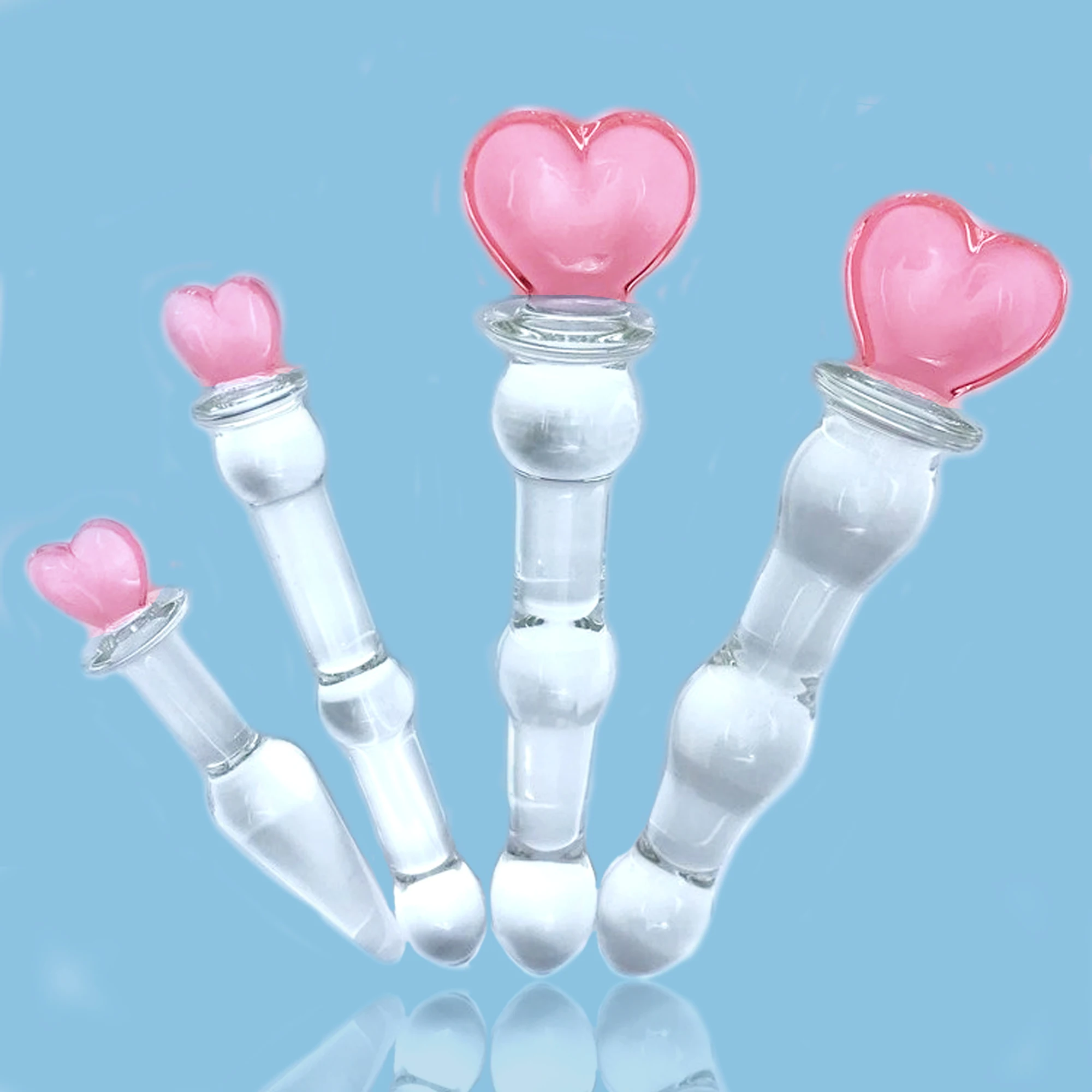 Heart glass anal plug pink bullet Female Pleasure masturbation lesbian Gspot Stimulation buttplug adult Sex Toys For Women | Красота и