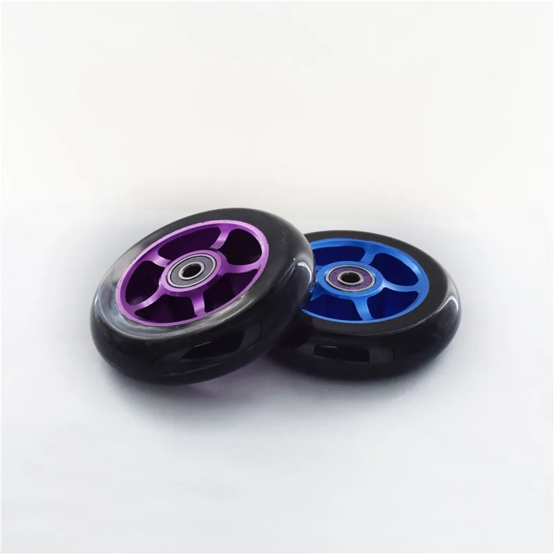 2 pieces/lot Aluminium Alloy Steel Hub High Elasticity and Precision speed skating Skateboard wheel 88A 100mm Scooter Wheel