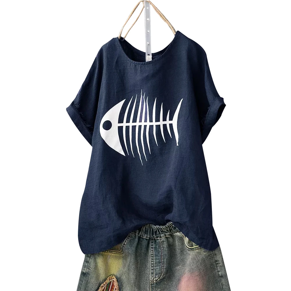 Женская футболка для путешествий топ размера плюс Повседневный пуловер с