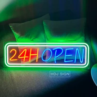 24H Open Signage For Store Custom LED Neon Sign Wall Decor for Bar Cafe Internet cafe Business Commercial Decoration Light
