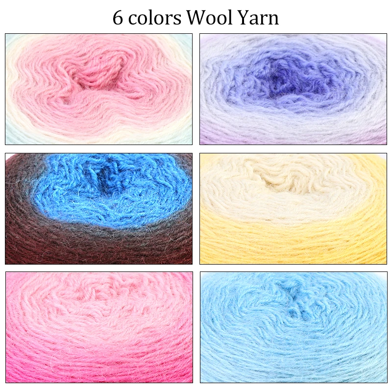 MIUSIE Multi Color Yarn Knitting Wool For Hand Crochet Threads DIY Sweater Needlework | Дом и сад