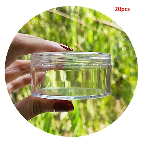 Transparent 20pcs Happy Monkey, 20 шт./лот, коробка для слизи, контейнер для слизи, пластиковая прозрачная круглая коробка для хранения с крышками для пушистой прозрачной слизи, игрушка - Цвет: Transparent 20pcs