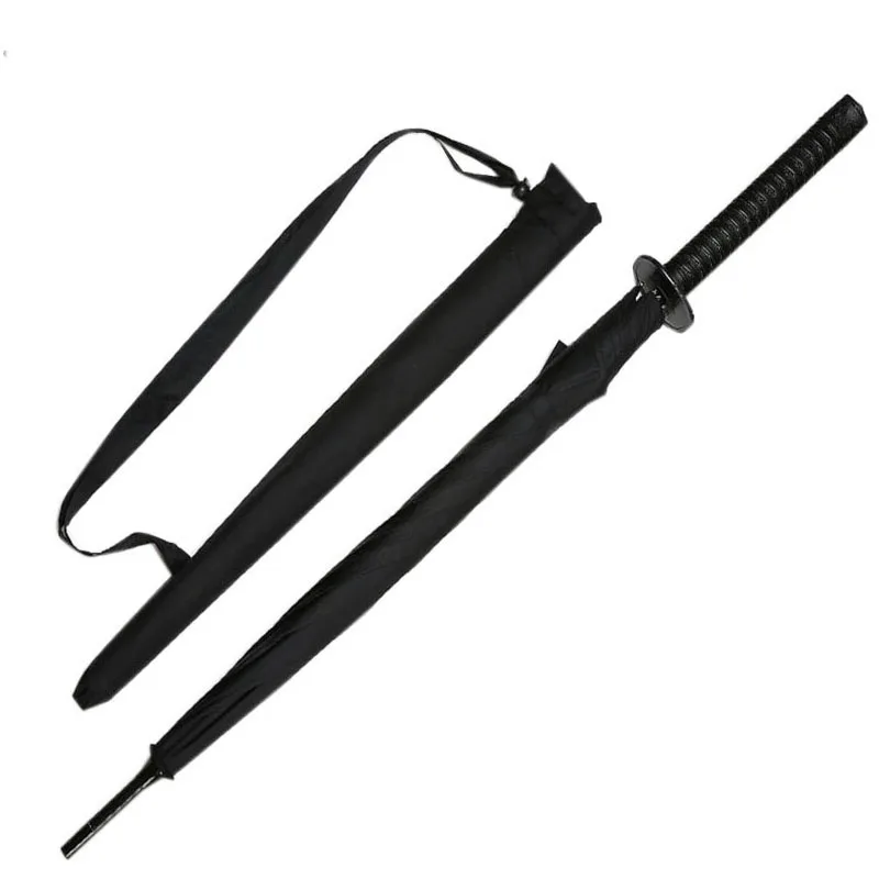 

Elegant Black Japanese Samurai Ninja Sword Umbrella Japanese Ninja Sun Umbrella Straight Umbrella 8 Bones