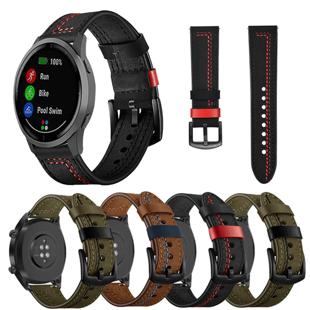 

Кожаный ремешок для смарт-часов Garmin Venu, браслет для GarminActive/GarminMove 2 3 20 мм 22 мм