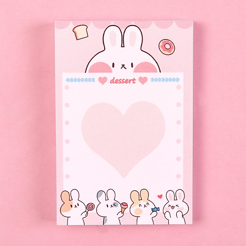 

1 Pcs Cute Kawaii Cartoon Rabbit Sticky Notes Memo Pad Post Book Marker Stationery Office School Supplies Planner Sticker