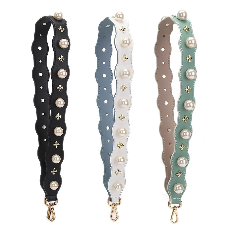 

Custom/wholesale! New Pearl Bag Strap Women Colored Straps for Crossbody Shoulder Bag Accessories Adjustable Shoulder Belts