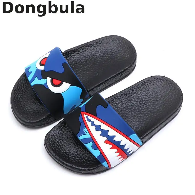 

New Summer Children's Slippers For Boys Girls Sandals Cartoon Shark Kids Flip Flop Home Bath Shoes Baby Casual Flat Beach Shoes
