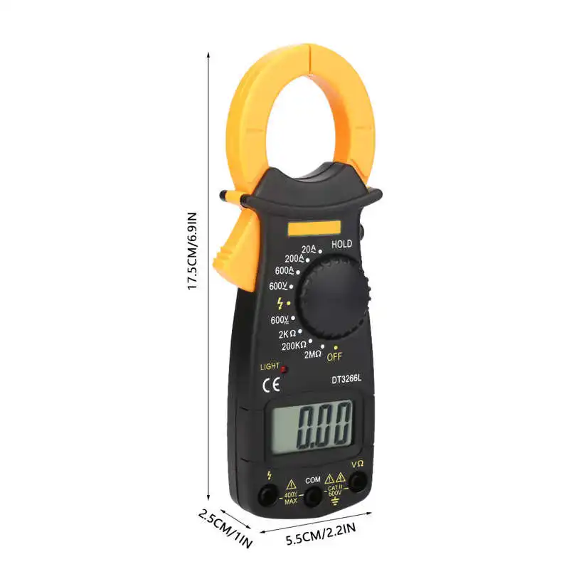 

Multimeter DT3266L Digital LCD Clamp Multimeter Voltmeter Ammeter AC/DC Voltage Detector Digital Multimeter