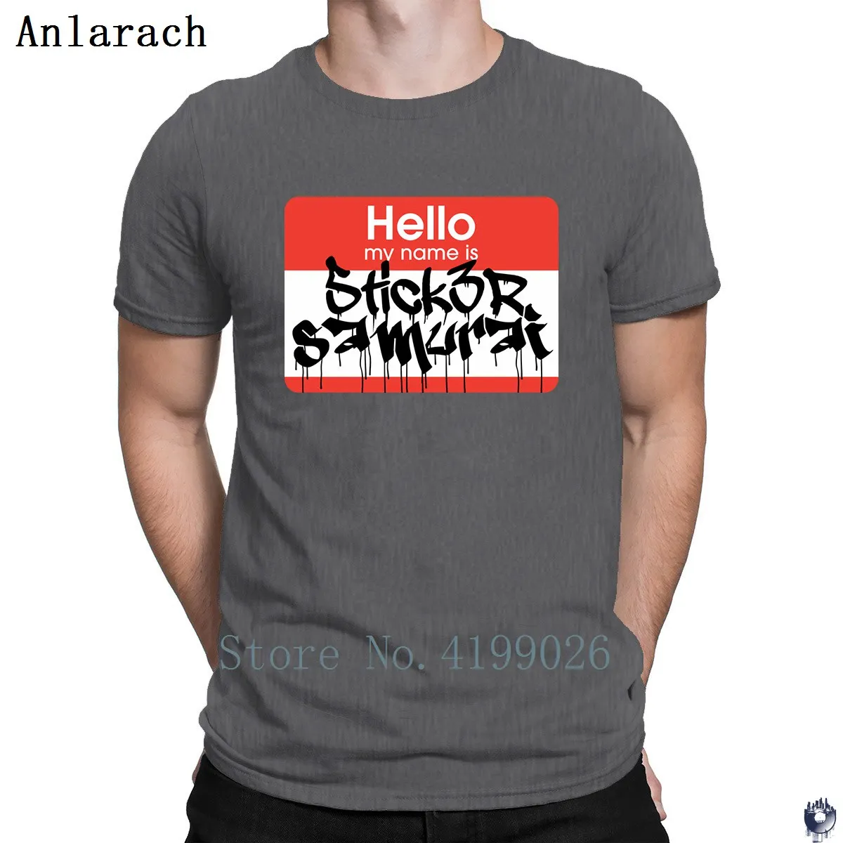 Здравствуйте Меня зовут стикер Самурайские футболки топы с буквами мужские 2018