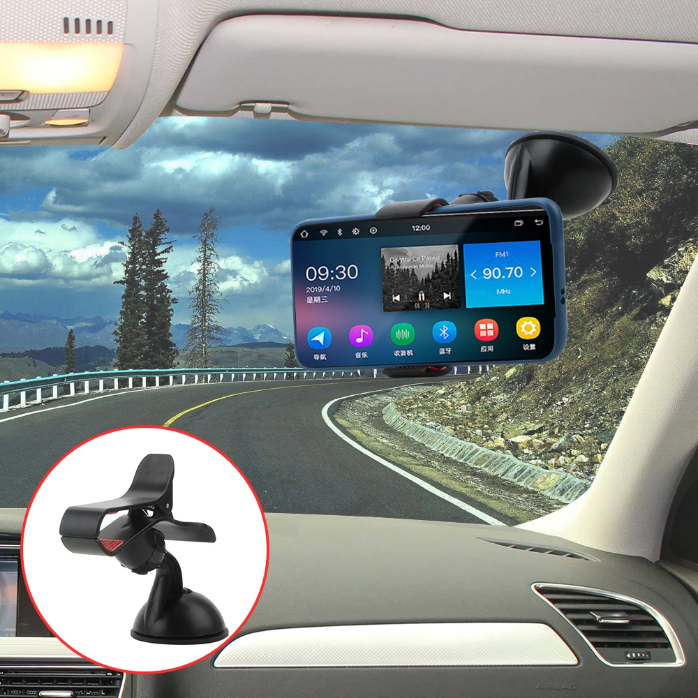 

Universal Car Phone Holder 360 Degree Rotating Car Bracket Windshield Mount Clip Holder Mobile Phone For iPhone Xiaomi Huawei