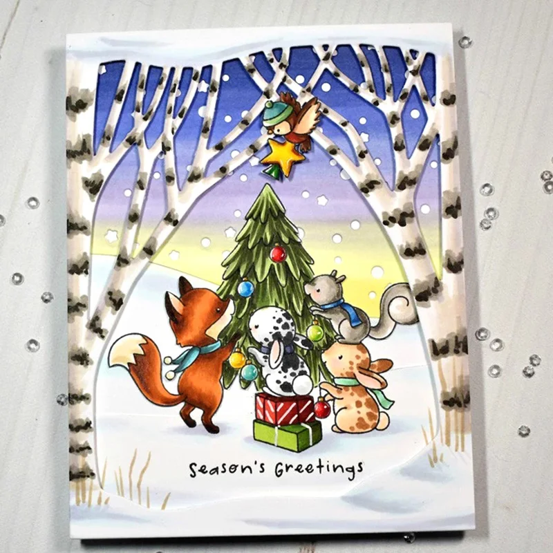 Счастливая богиня Рождественская елка металлические Вырубные штампы и фотообои