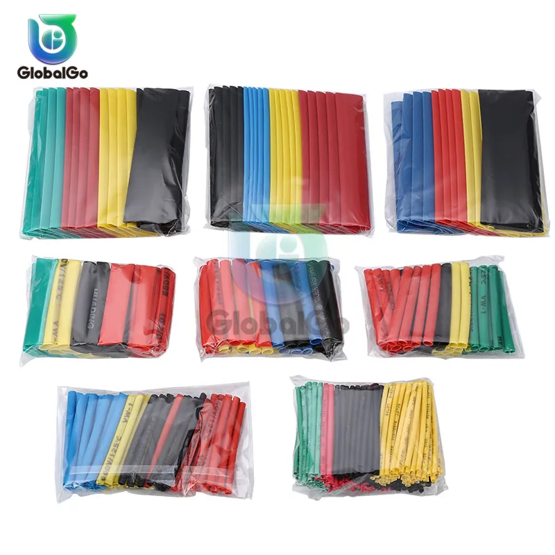 400pcs/Lot Polyolefin Shrinking Assorted Heat Shrink Tube Wire Cable Insulated Sleeving Tubing Set 1 2 3 4 6 8mm 10mm 14mm | Обустройство