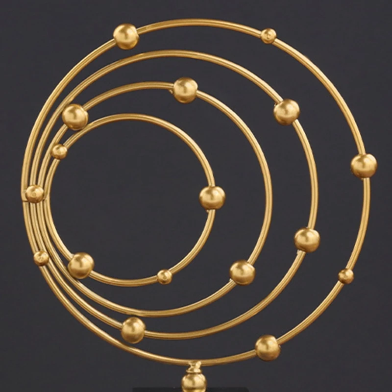 594C роскошный орнамент планеты в скандинавском стиле Абстрактная Металлическая