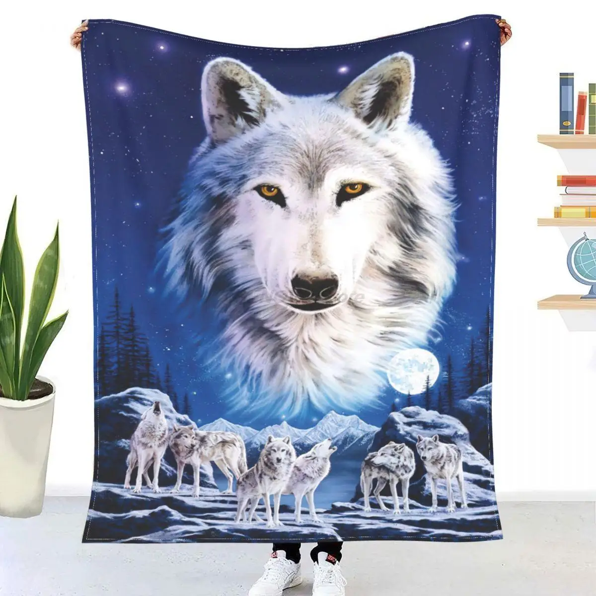 

Wolf Fleece throw blanket，bedspread on the bed/Plaid on the sofa/Sofa cover/stray kids Picnic blankets cushion/Cribs for baby