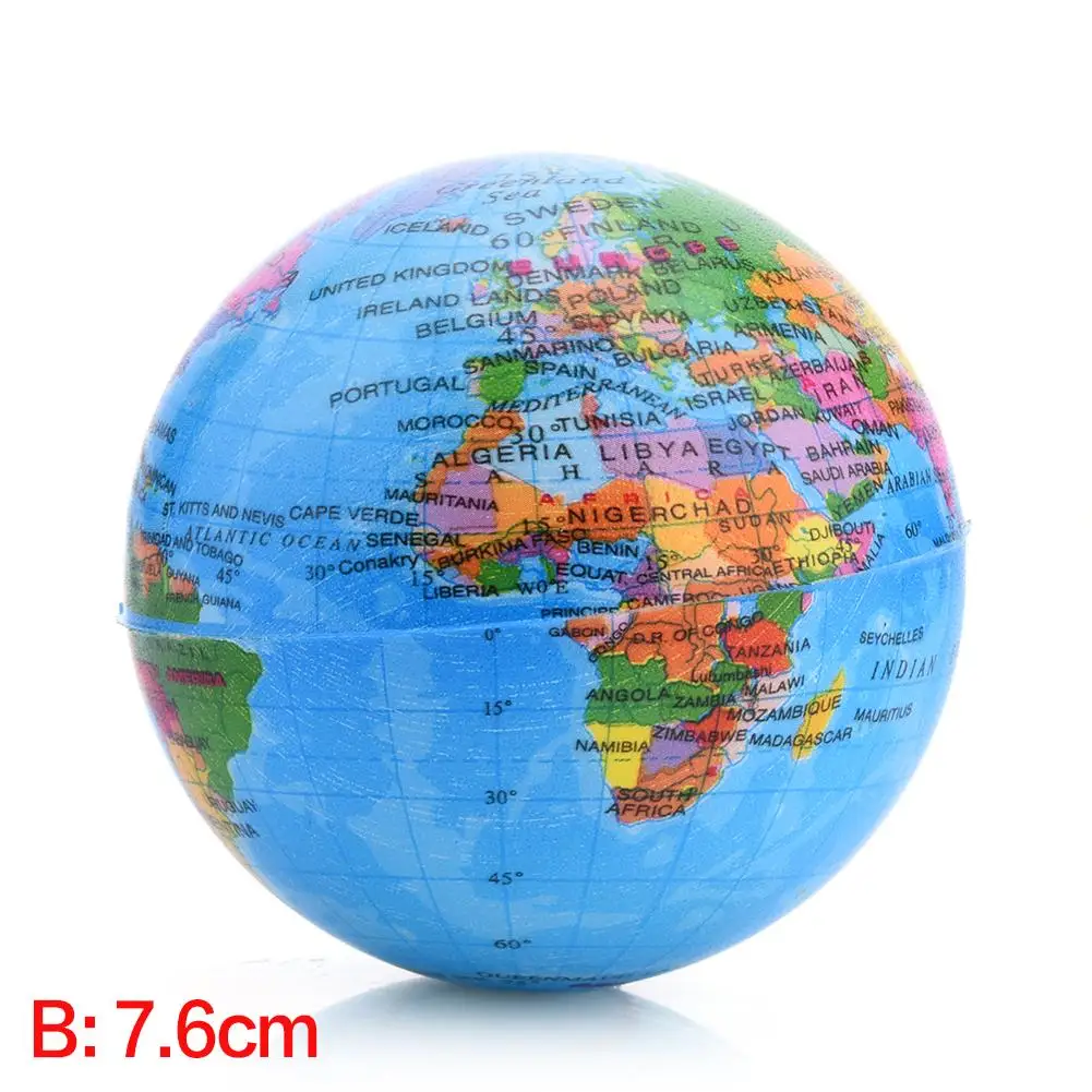 7.6CM Шарик давление из пенополиуретана 6-10 см Глобус Vent Buffer Rise отскок игрушка для детей и взрослых декомпрессионная Губка шар головоломка игрушки для улицы - Цвет: 7.6CM