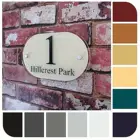 Индивидуальные таблички с табличками для домашних цифр, индивидуальный стеклянный эффект