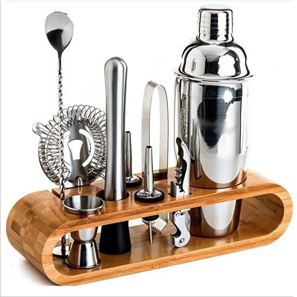 

Stainless Steel Bar Cocktail Shaker Boston Accessories Barware Martini Drink Mixer Wine Bartender Party Tools Set High Quality