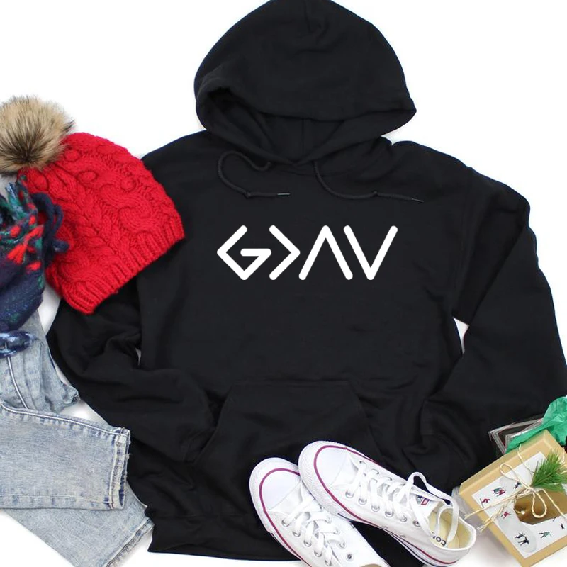 

God Is Greater Than The Highs and Lows Religious Hoodies Women Christian Gift for Mother Motivational Faith Tops Dropshipping