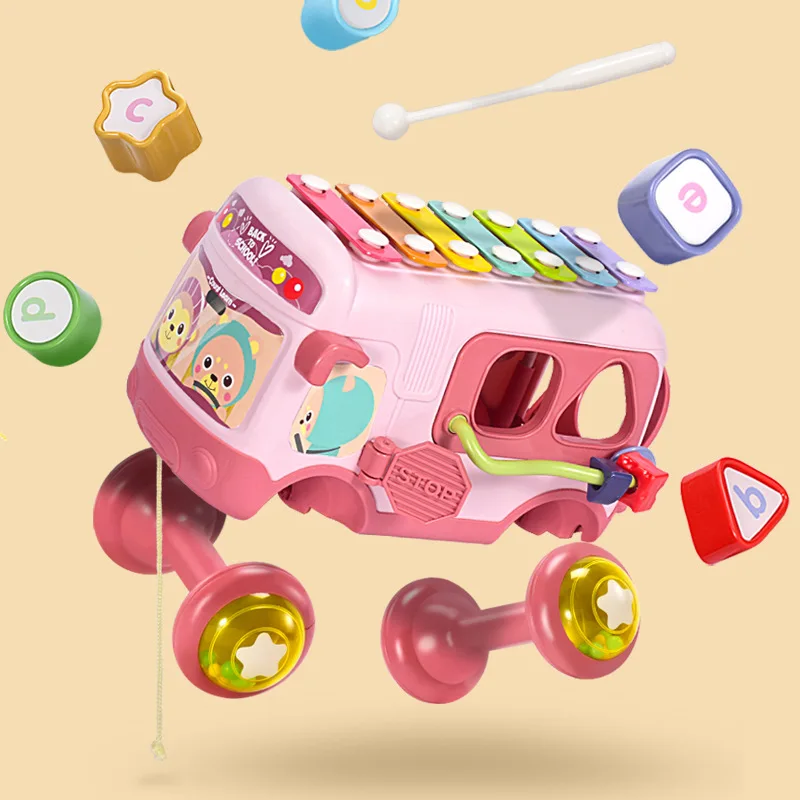 

Детский студийный инструмент, игрушки для новорожденных, пианино, автобус, бусины, цифры, блоки для детей, обучающая игрушка Монтессори