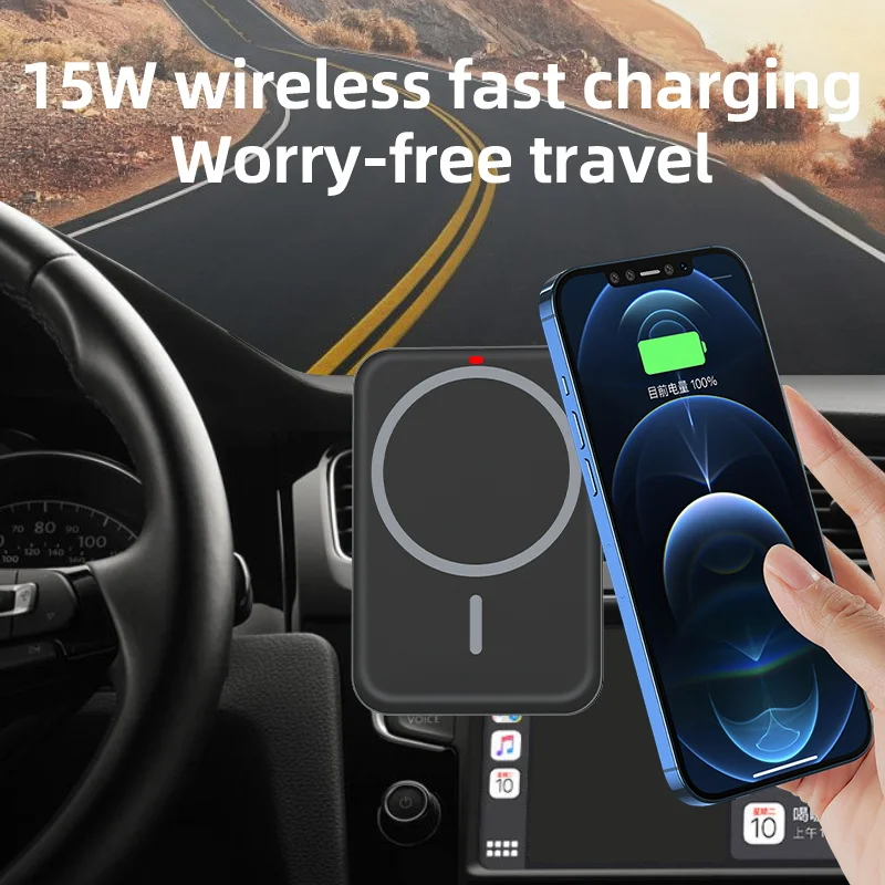fast wireless car charger 15w qi magnetic phone car mount holder for iphone 13 12 pro pro max mini 11 samsung 360° adjustable free global shippin