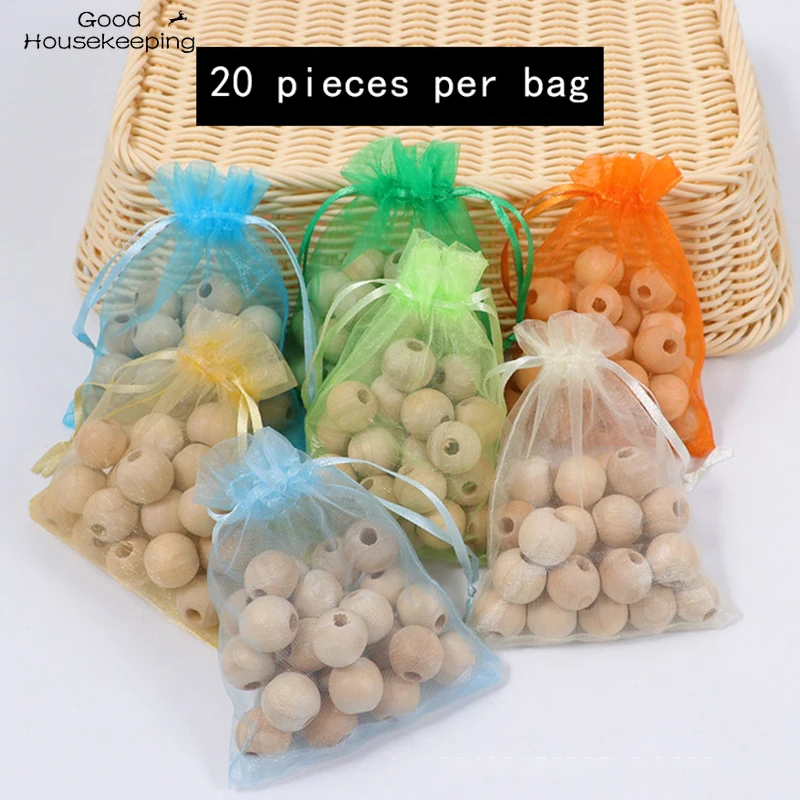 

20pcs Natural Camphor Wood Ball 1.8cm Mothball Closet Anti-Mold And Insect-Proof Fragrant Wood Bead For Drawers Storage