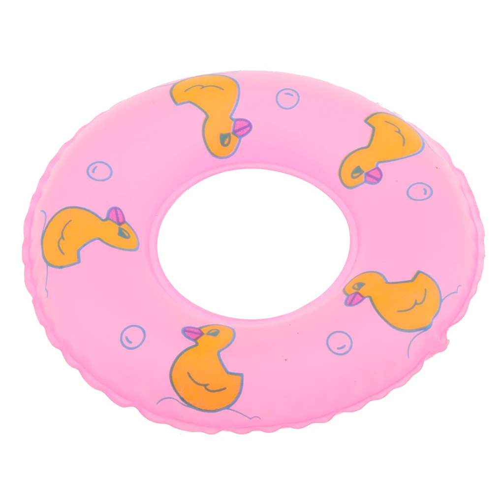 

2pcs 1/6 Scale Miniatures Yellow Duck Swim Ring for Dollhouse Decoration
