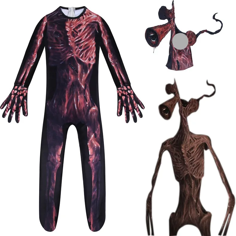 

Halloween Horror Cosplay Kids Dress Cartoon Cat Siren Head Long Horse One-piece Suit Jumpsuits Cosplay Performance Costume