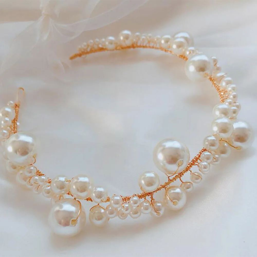 Золотая повязка на голову для невесты головной убор лоза волос невест аксессуары