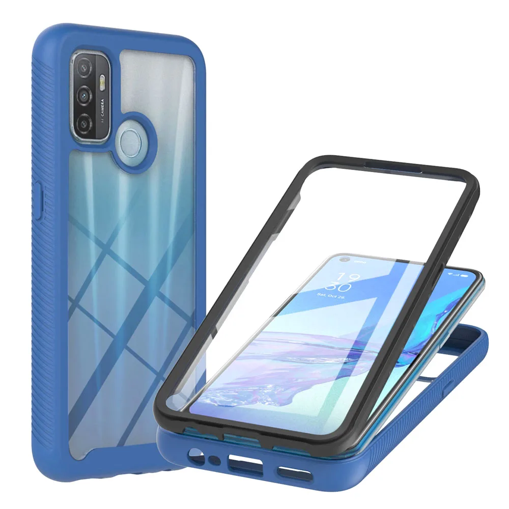 

Гибридный полноразмерный Прочный чехол для OPPO A53 4G, бампер из ТПУ, кристально прозрачный защитный чехол A 53 с защитой экрана