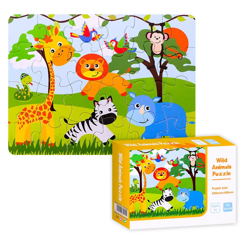 04 8 Style Animals Paper Jigsaw Puzzles Educational Puzzle For Children Kids Toys Brain Training Games Toys For Children Baby Gift - Цвет: 04