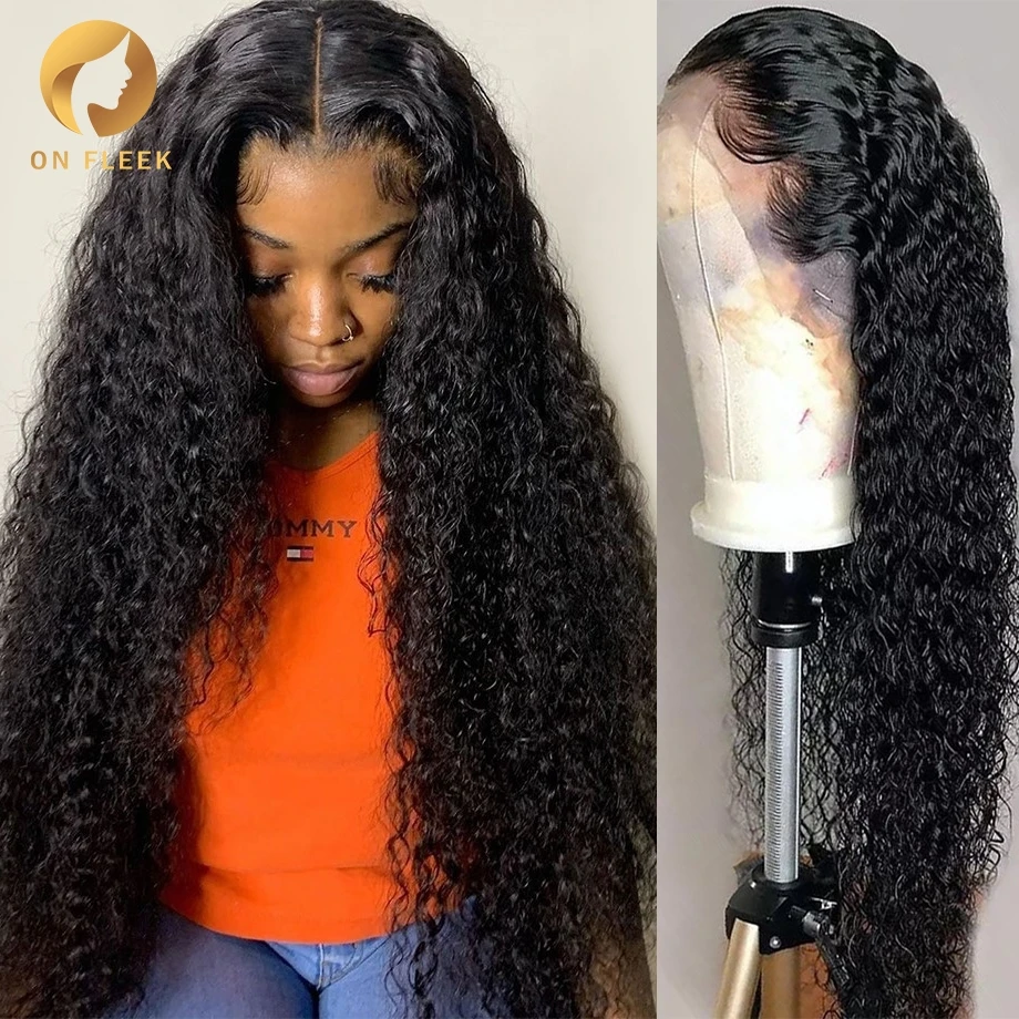 

13x4 Deep Wave Frontal Wig Lace Front Human Hair Wigs For Women Water Wave 30 Inch Pre Plucked Brazilian HD Curly Human Hair Wig