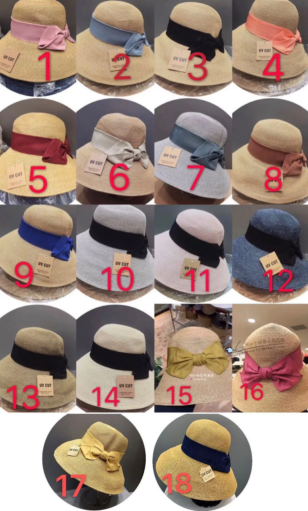 

2021 Woman's hat straw hat summer foldable bow sunscreen sun hat Japanese new beach hat sun hat