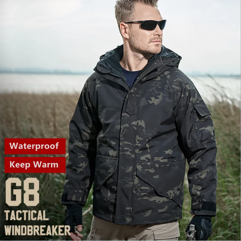 

Outdoor Soft Shell Shark Skin Jackets, Waterproof and Windproof Autumn and Winter Tactical Clothing, Warm Fleece Men's Wear Coat